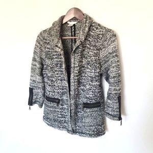 Anthropologie Drew Gray Open Front Cardigan Sweater 3/4 Sleeve Size Small